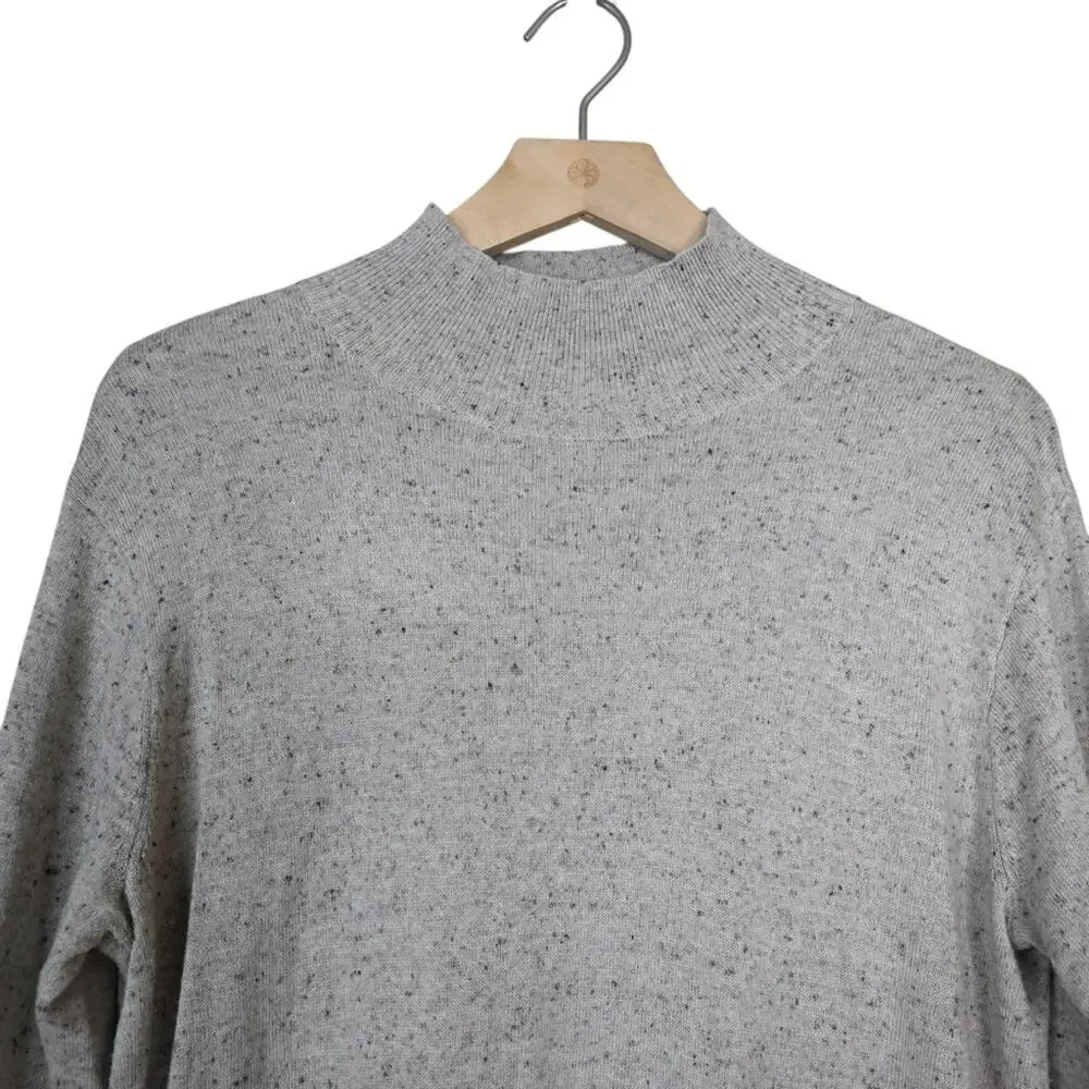 J. Jill Women's S Beige Long Sleeve Cotton Silk Blend Tunic Sweater